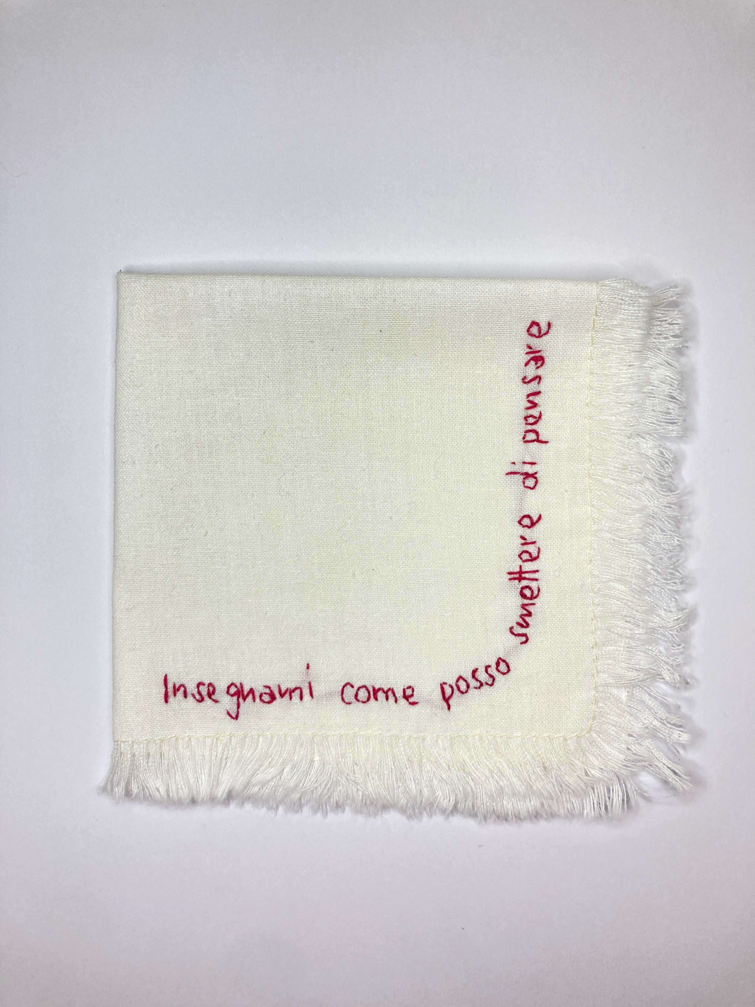 Serviette brodée à la main amour iltalien